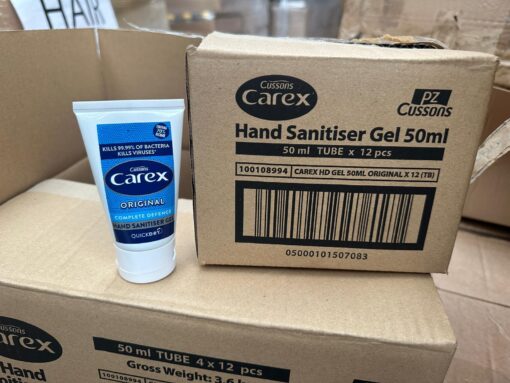 1 X PALLET OF CAREX HAND SANITISER GELS 50ML *MULTIPLE PALLETS AVAILABLE PLEASE ENQUIRE FOR TRUCKLOAD*